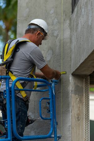 Installed stonework — on-site installation